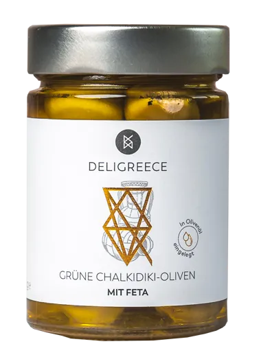 CHALKIDIKI OLIVEN MIT FETA | IN EXTRA NATIVEM OLIVENÖL | 320 g
